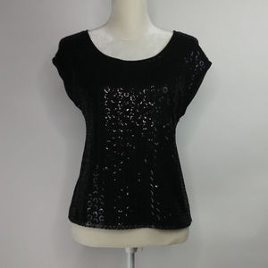 Express Black Sequins Top